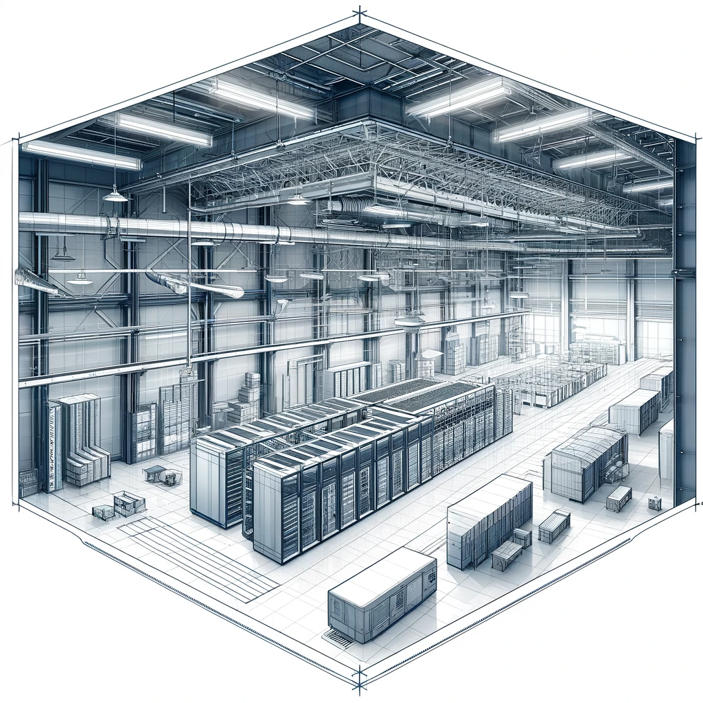 An AI-generated image of a server room