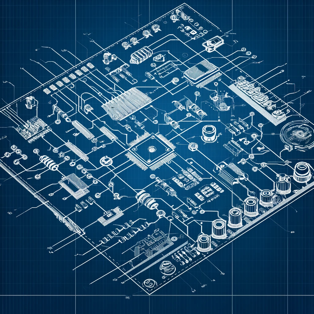 An AI-generated image of a circuit board